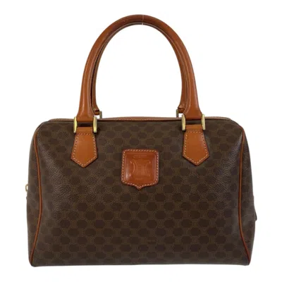 Pre-owned Celine Brown Pvc Leather Boston Bag Handbag ()