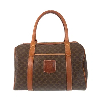 Pre-owned Celine Brown Pvc Leather Boston Bag Handbag ()