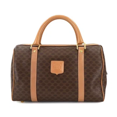 Pre-owned Celine Brown Pvc Leather Boston Bag Handbag ()