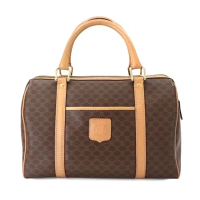 Pre-owned Celine Brown Pvc Leather Boston Bag Handbag ()