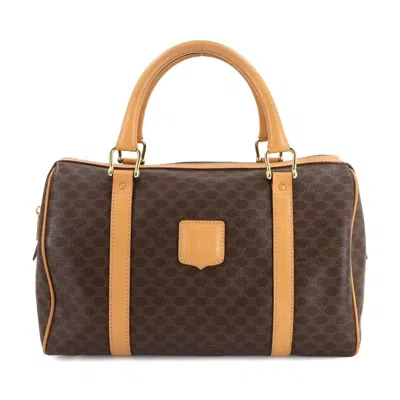 Pre-owned Celine Brown Pvc Leather Boston Bag Handbag ()