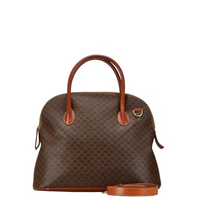 Pre-owned Celine Brown Pvc Leather Boston Bag Shoulder Bag ()