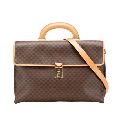 Pre-owned Celine Brown Pvc Leather Briefcase Shoulder Bag ()