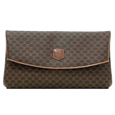 Pre-owned Celine Brown Pvc Leather Clutch Bag Handbag ()