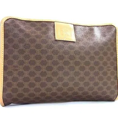 Pre-owned Celine Brown Pvc Leather Clutch Bag Handbag ()