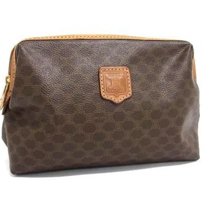 Pre-owned Celine Brown Pvc Leather Clutch Bag Pouch ()