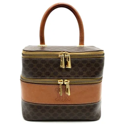 Pre-owned Celine Brown Pvc Leather Handbag Vanity Bag ()