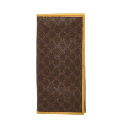 Pre-owned Celine Brown Pvc Leather Long Wallet (bi-fold) ()
