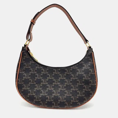 Pre-owned Celine Brown Pvc Triumph Ava Hobo Bag