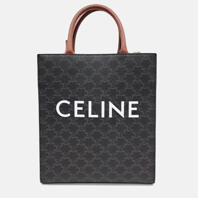 Pre-owned Celine Brown Pvc Triumph Cabas Vertical Small