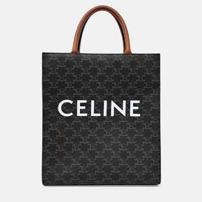 Pre-owned Celine Brown Pvc Triumph Cabas Vertical Small