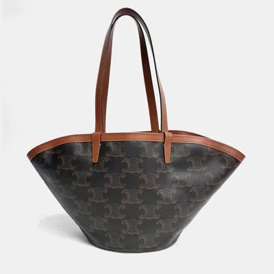 Pre-owned Celine Brown Pvc Triumph Cuffinbag
