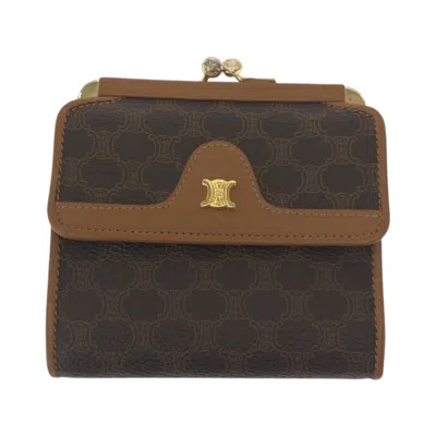 Pre-owned Celine Brown Pvc Wallet (tri-fold) ()