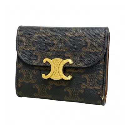 Pre-owned Celine Brown Pvc Wallet (tri-fold) ()