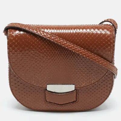 Pre-owned Celine Brown Python Small Trotteur Crossbody Bag