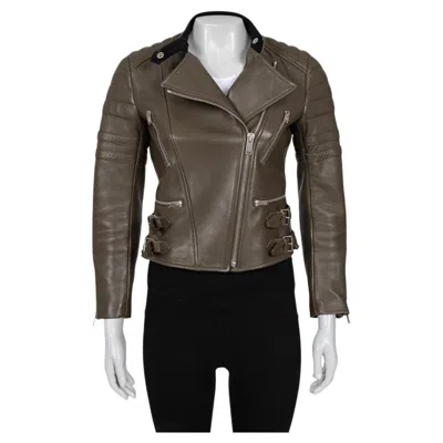 Pre-owned Celine Brown Quilted Leather Jacket - Size Fr38 (us M)