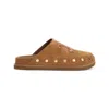 Celine Triomphe Wedge Mules Women In Brown