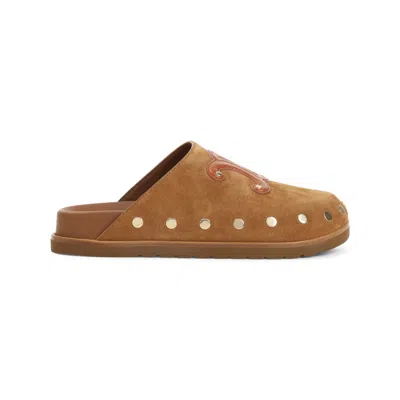 Celine Brown Slip On Mules