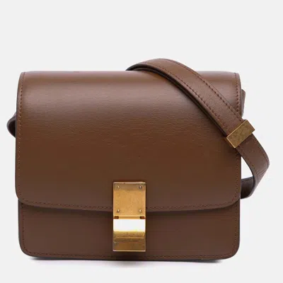 Pre-owned Celine Brown Small Calfskin Classic Box