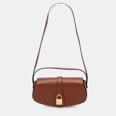 Pre-owned Celine Brown Smooth Calfskin Tabou Clutch On Strap