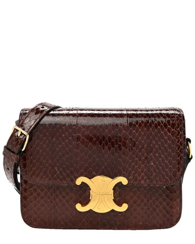 Celine Brown Snakeskin Teen Triomphe (authentic Pre-loved)
