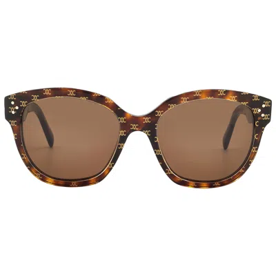 Celine Brown Square Ladies Sunglasses Cl40167i 54e 55 In Green