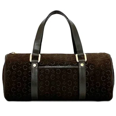Pre-owned Celine Brown Suede Leather Boston Bag Handbag ()