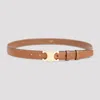 Celine Adjustable Double Loop Leather Belt