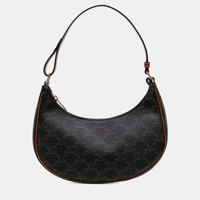 Pre-owned Celine Brown Triomphe Coated Canvas Ava Shoulder Bag