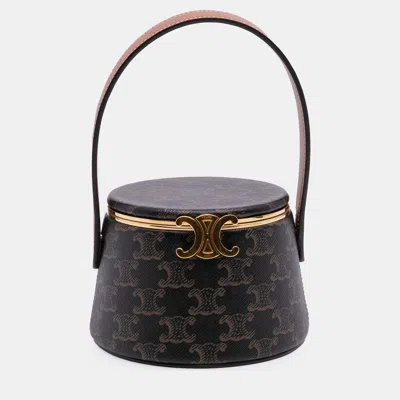 Pre-owned Celine Brown Triomphe Coated Canvas Triomphe Nina Minaudiere Bag