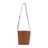 Celine Small Triomphe Leather Bucket Bag In Smooth Calf Leather In Brown