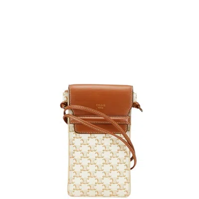 Pre-owned Celine Brown White Pvc Leather Shoulder Bag () In Multi
