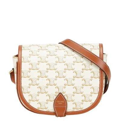 Pre-owned Celine Brown White Pvc Leather Shoulder Bag () In Multi