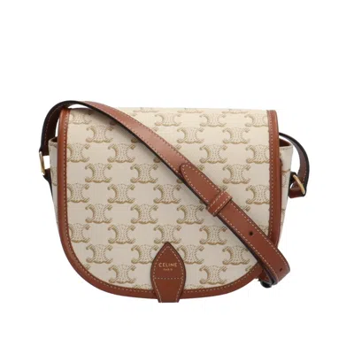 Pre-owned Celine Brown White Pvc Shoulder Bag () In Brown, White
