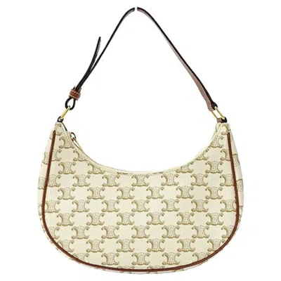 Pre-owned Celine Brown White Shoulder Bag () In Brown, White