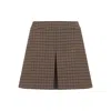 Celine Mini Wool Skirt A-line Silhouette In Brown