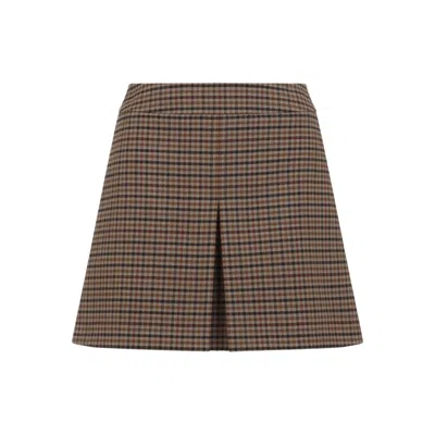 Celine Mini Wool Skirt A-line Silhouette In Multicolor
