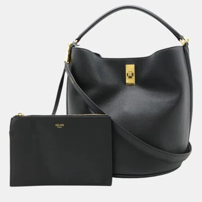 Pre-owned Celine Bucket 16 Seize Handbag Shoulder Bag Leather Black