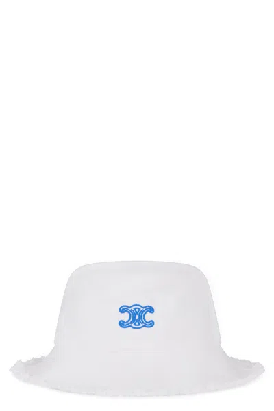 Celine Bucket Hat In Cotton Twill In White