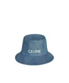 Celine Bucket Hat In Dark Union Wash Denim
