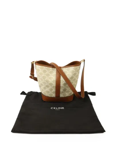 Pre-owned Celine Bucket Triomphe Bucket Bag In Neutrals