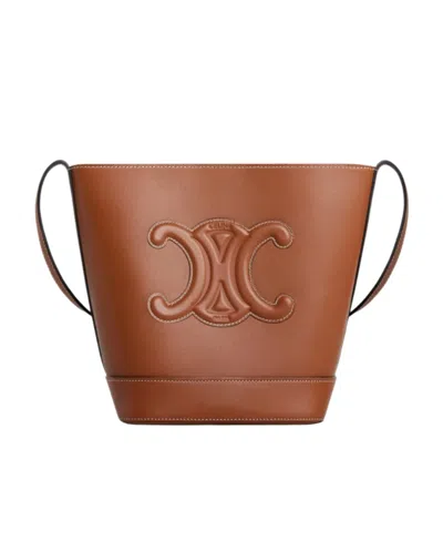 Celine Small Bucket Cuir Triomphe In Smooth Calfskin In Brown