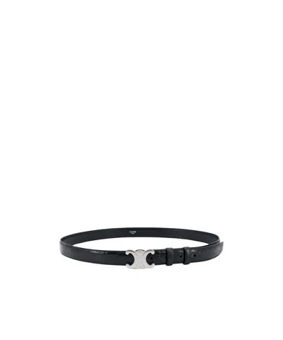 Celine Buckle Belt In Black