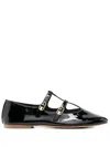 CELINE BUCKLED PATENT-LEATHER BALLERINA SHOES - WOMEN'S - CALF LEATHER/PATENT CALF LEATHER