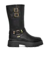 Celine Bulky Buckle Short Boots In Black