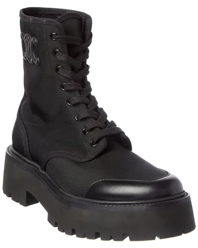 CELINE CELINE BULKY LACED-UP NYLON & LEATHER BOOT