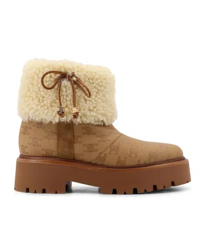 Celine Bulky Short Boots In Brown