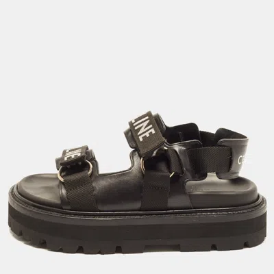 Pre-owned Celine Bulky Size 36 Black Leather Slingback Sandals