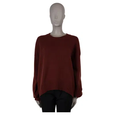 Pre-owned Celine Burgundy Cashmere 2018 Techno Lux Crewneck Sweater L In Red