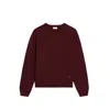Celine Burgundy Cashmere Sweater With Front Embroidered Logo In Red